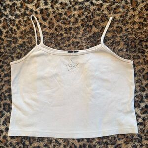 No boundaries 90s/2000s White Star Embellished Women's Tank Top